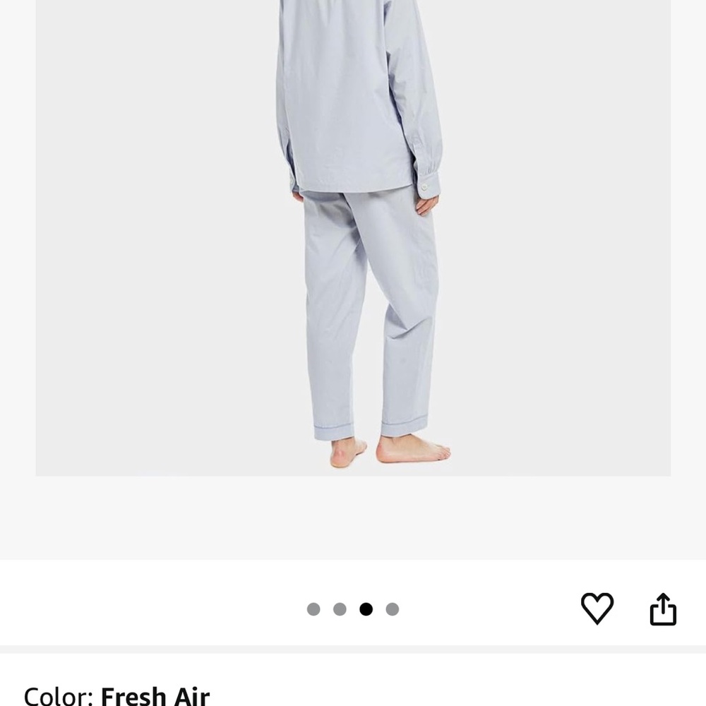 Women’s Sleep Code Light Blue Pajamas Set Large Organic Cotton